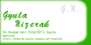 gyula mizerak business card